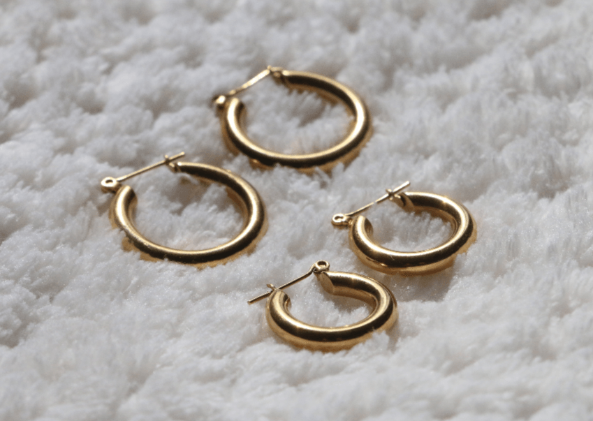 gold plated ear hoop earrings ear stack in brisbane australia jewellery store with free shipping